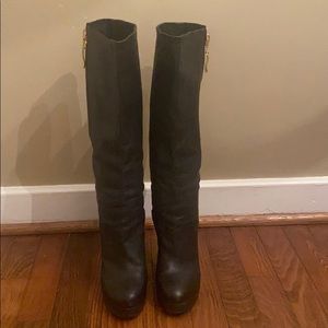 Steve Madden Leather Wedge Boots (Black)